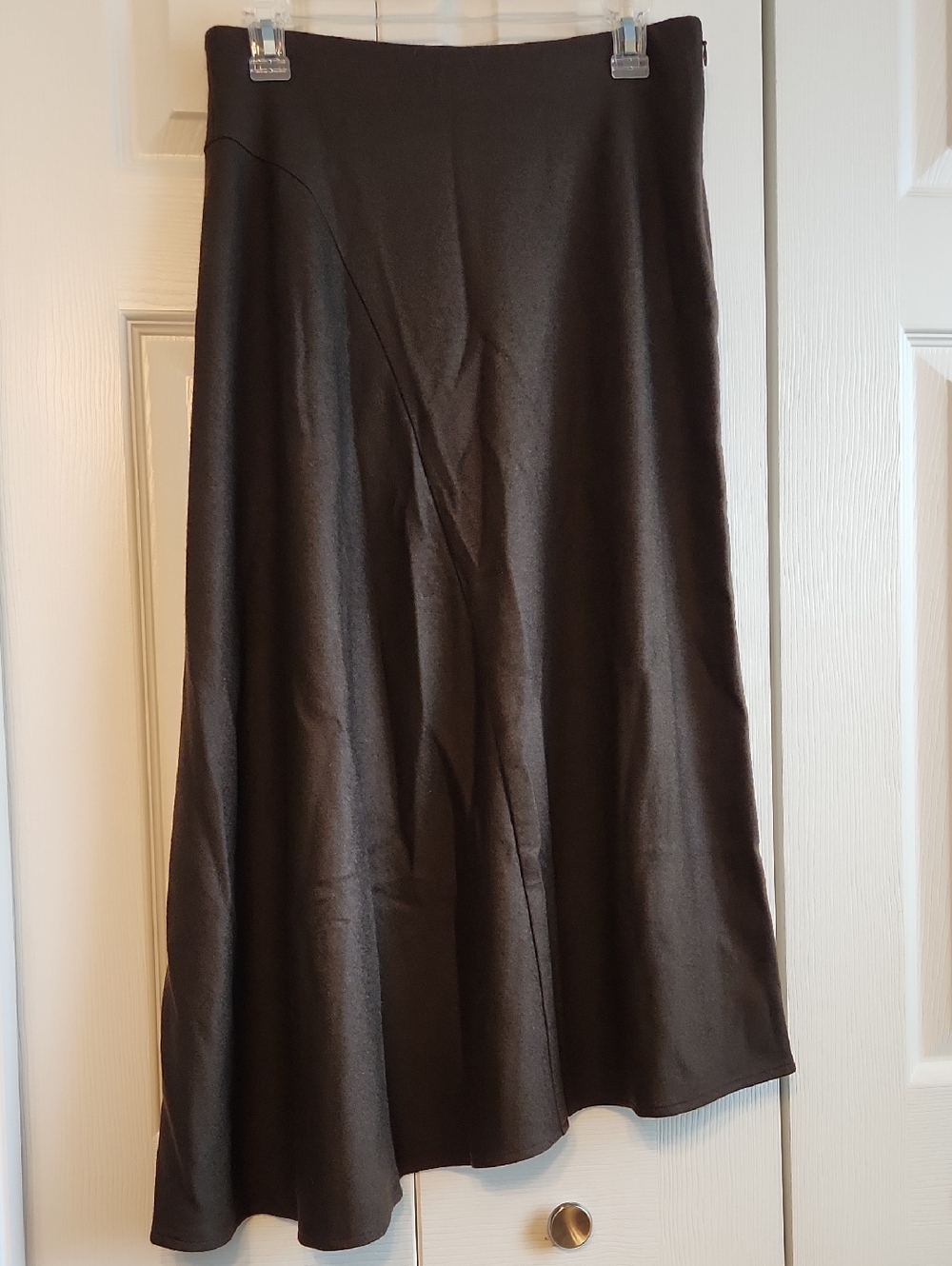 Vince Asymetrical Wool Blend Dark Green Maxi A-Line Skirt